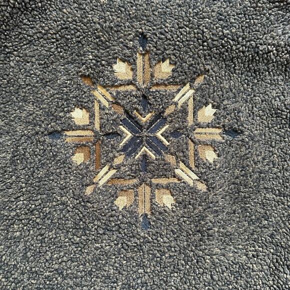 Jarray vintage brown black full zip fleece collar VAIL snowflake sweater SIZE L - Picture 5 of 6